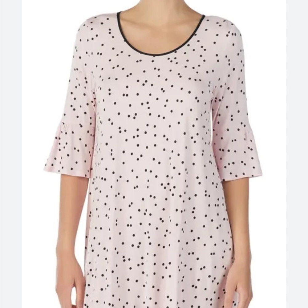Kate Spade Scatter Dot Sleepshirt Pajama Pink Black Polka Dot Sz M
